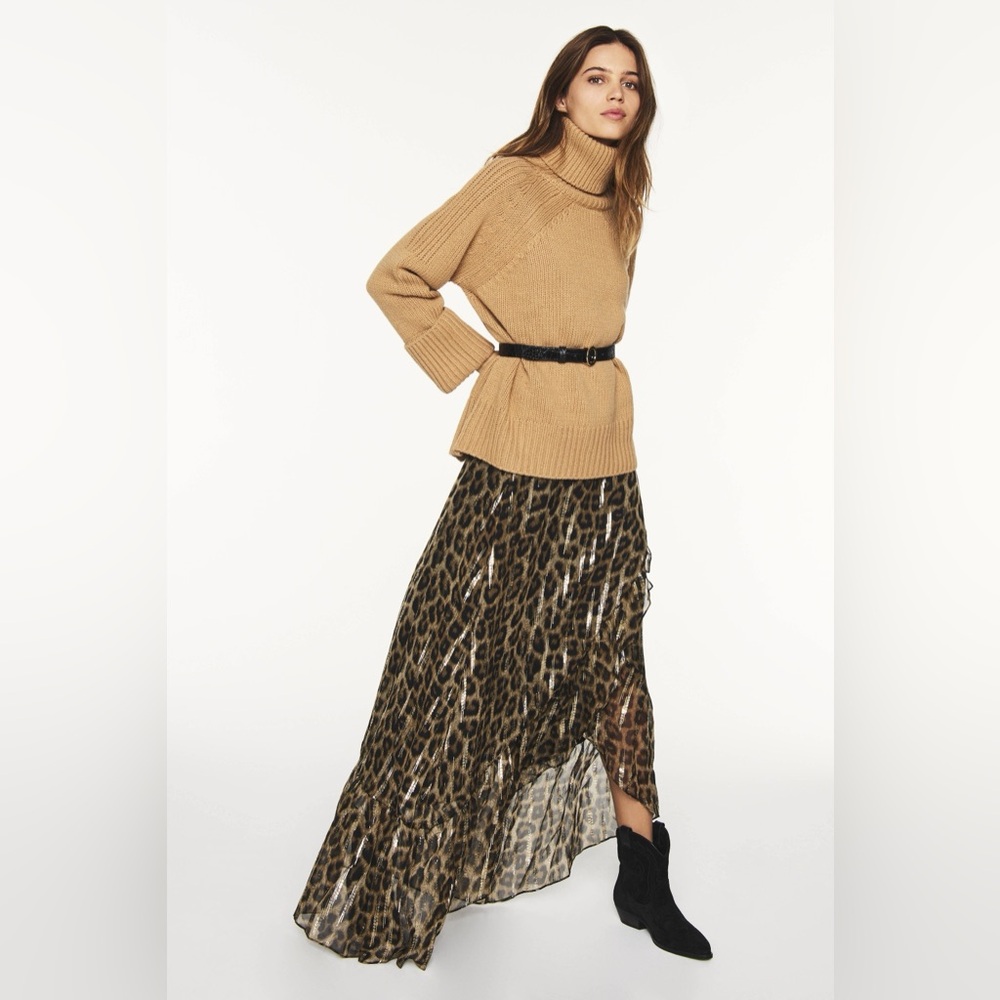 BA&SH Jalvy leopard-print fil coupé silk-blend midi wrap skirt - Picture 12 of 15